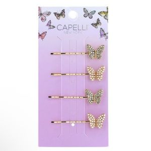 4 pieces Gold Butterfly Bobby Pins Hair Pins
